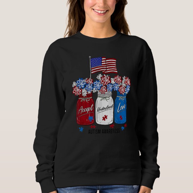 Moletom Accept Autism Awarness Compreende LoveHappy 4th O (Frente)