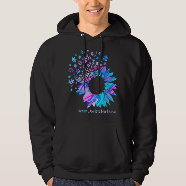 Moletom Accept Understand Love Sunflower Autism Awareness (Frente)