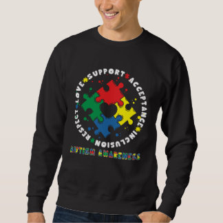 Moletom Acceptance Inclusion Respect Love Support Autism A