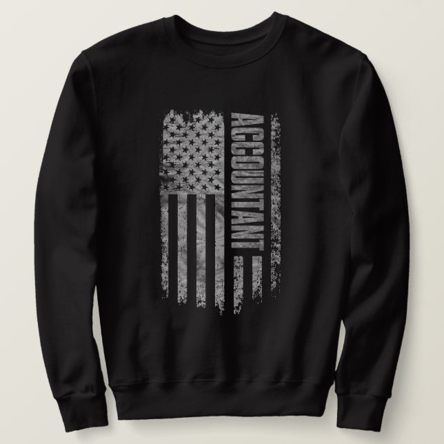 Moletom Accountant USA Flag Distressed design (Frente do Design)