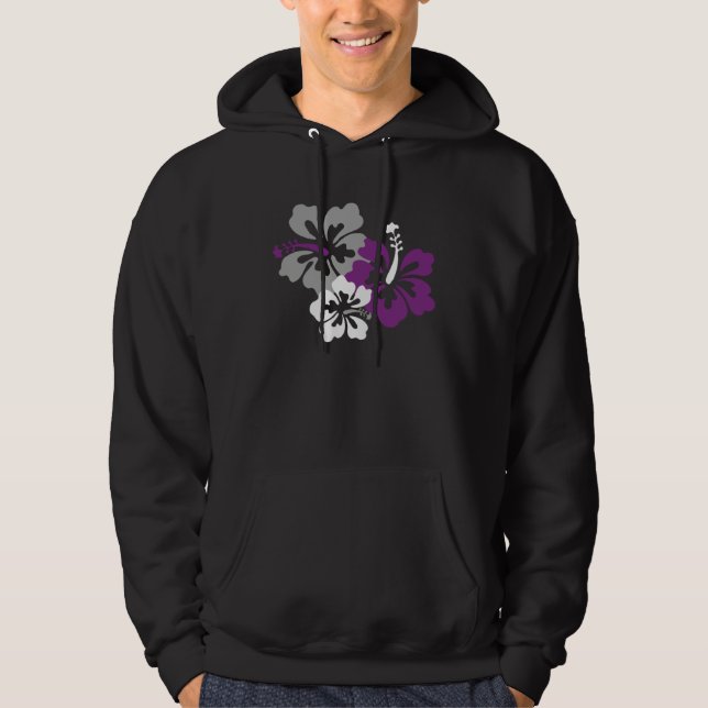 Moletom Ace Asexual Pride Subtle LGBTQ Hibiscus Flower Gay (Frente)