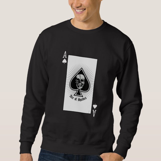 Moletom Ace Of Spades Playing Card With Skeleton Halloween (Frente)