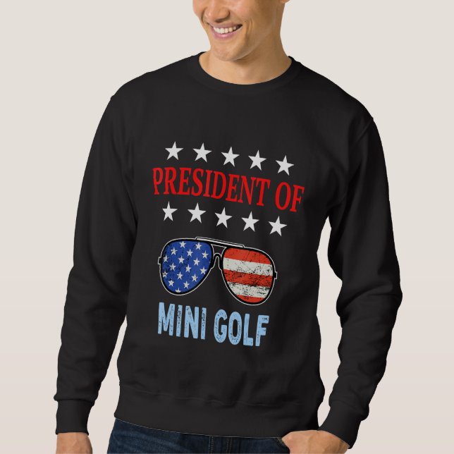 Moletom Acessórios de Mini Golfe Bandeira dos EUA Frase de (Frente)