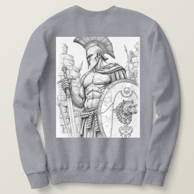 Moletom Achilles Greek Hero Warrior Sketch Art Hoodie (Verso do Design)