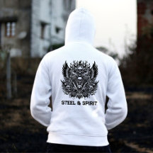 Aço e Spirit Biker Skull Hoodie