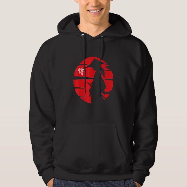 Moletom Aço Kanji em Garota Vermelha Silhueta de Samurai C (Frente)