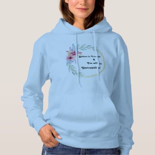 Moletom "Acredite Em Si Mesmo" Camisola Azul F!oral Com Ca