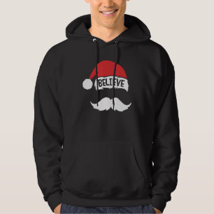 Moletom Acredite Na Reunião Familiar Santa Hat Mustache Ch