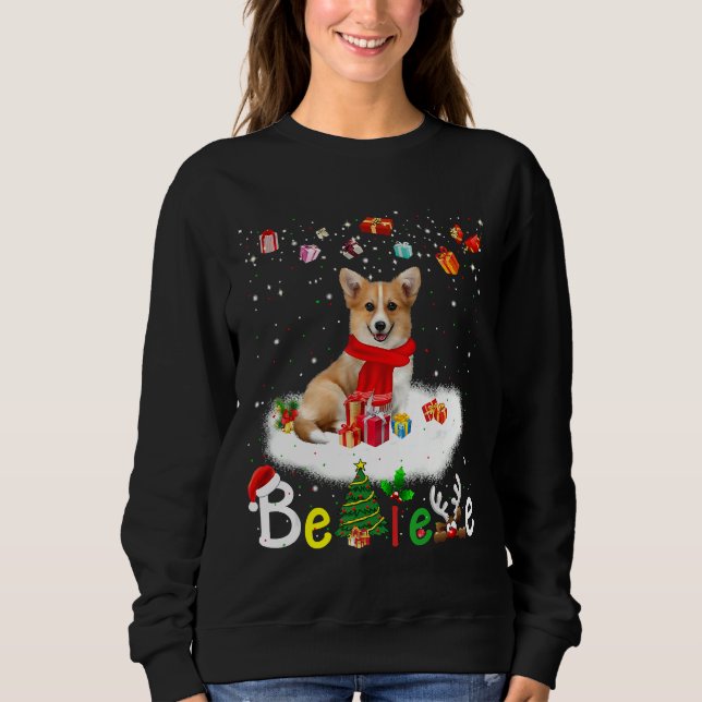 Moletom Acredite no Natal do Cachorro Corgi (Frente)