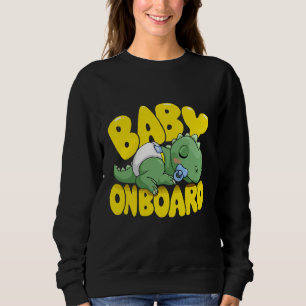 Moletom Adesivo de Carro Bebê Dinossauro Fofo a Bordo Do