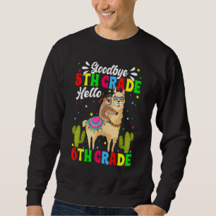 Moletom Adeus 5º ano Alô 6 Grade Llama Sloth Gr