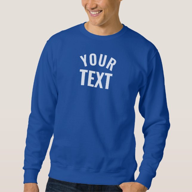 Moletom Adicione o seu nome de texto Basic Modern Royal Bl (Frente)