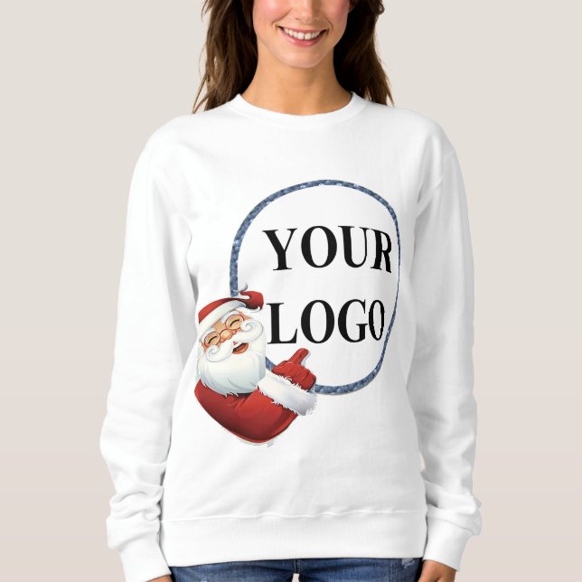 Moletom Adicione seu feriado de Natal de logotipo (Frente)