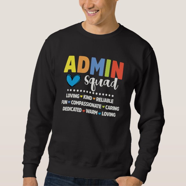 Moletom Admin School Assistant Squad Principal Crew Admini (Frente)