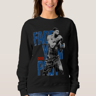 Moletom Adonis Creed Enfrente Seu Passado tipografia azul