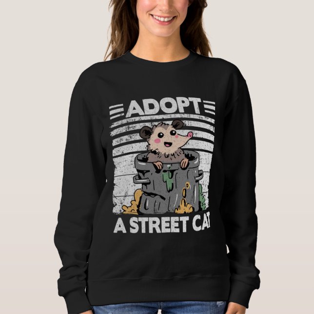 Moletom Adopt A Street Cat Opossum Meme Trash Possum  2 (Frente)