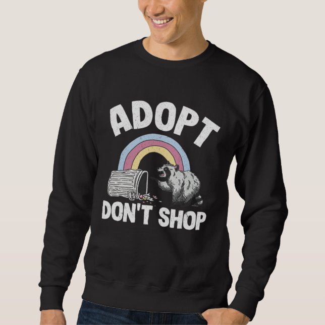 Moletom Adopt Don't Shop Rainbow Raccoon 1 (Frente)