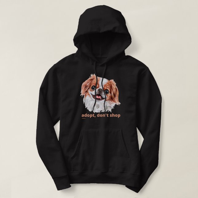 Moletom ADOPT, NÃO COMPRE (japonês espanhol) cachorro boni (Frente do Design)