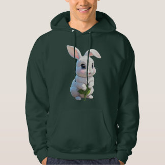 Moletom Adorable Bunny Hoodie Cute White Rabbit Design