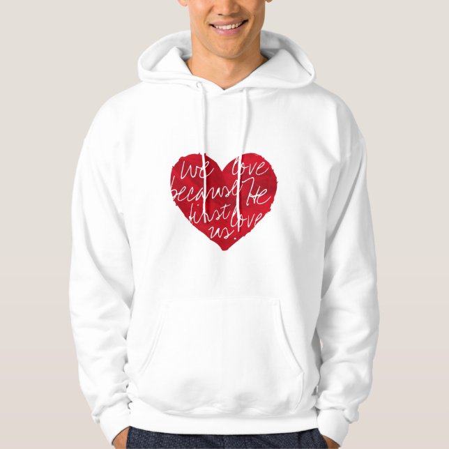 Moletom Adoramos Porque Ele É O Primeiro Hoodie Branco (Frente)