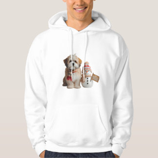 Moletom "Adorável Cachorrinho e Boneco de Neve Inverno