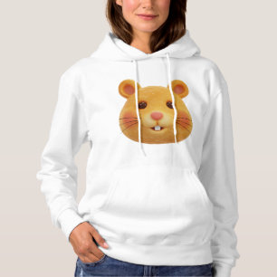 Moletom Adorável Rosto de Hamster Ruivo Fofo em 3D
