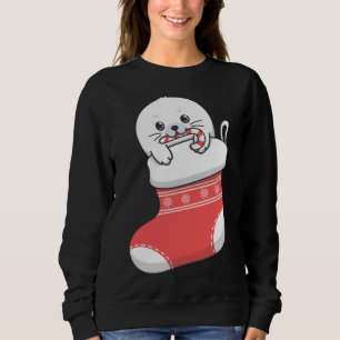 Moletom Adorável vômito de foca-harpa-bebê bonitinho na re