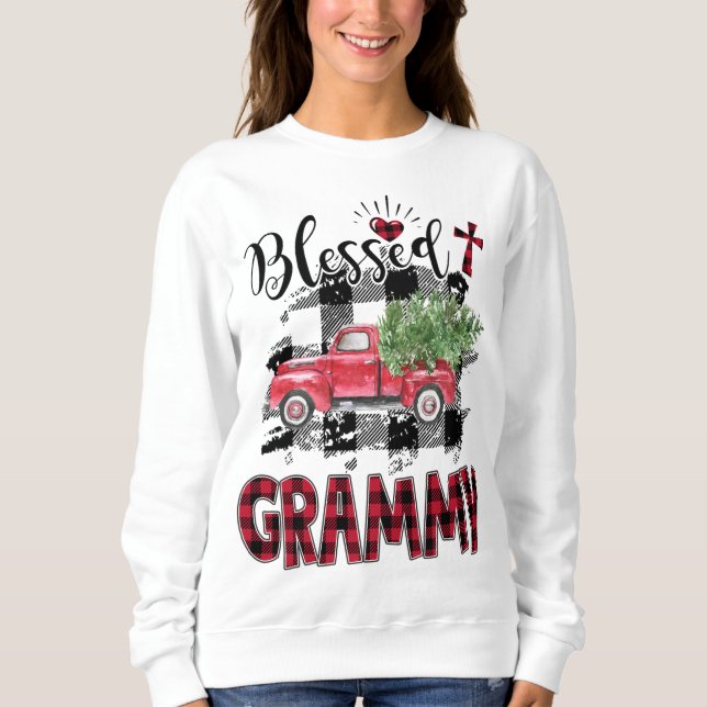 Moletom Adormecido Grammy Red-xadrez Natal (Frente)