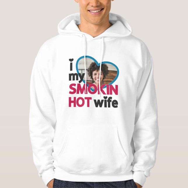 Moletom Adoro a foto personalizada da minha mulher gostosa (Frente)