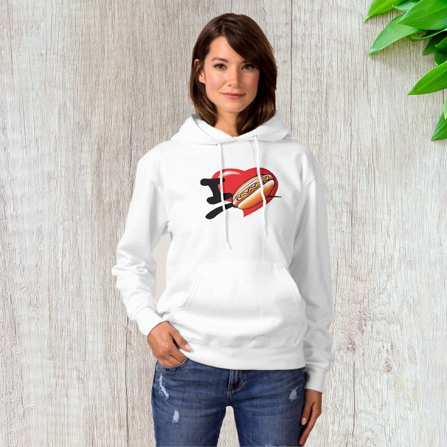 Moletom Adoro Hotdog Mulheres Hoodie (Criador carregado)