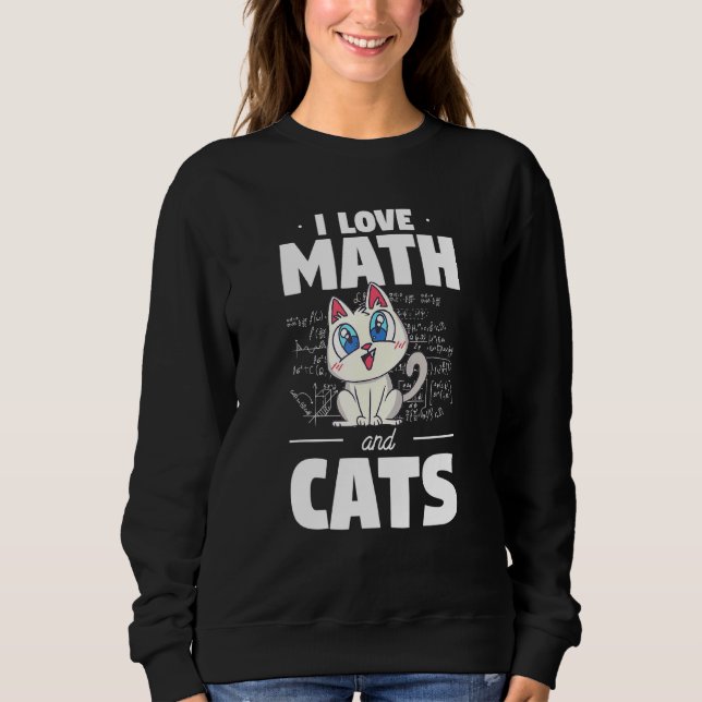Moletom Adoro Matemática E Gatos Gatos De Animais De Compa (Frente)
