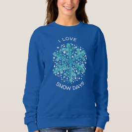 Moletom Adoro Neve Dias Azul Floco de Neve T-Shirt