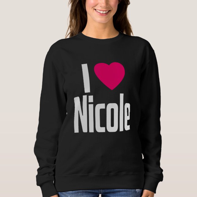 Moletom Adoro Nicole Pink Heart I Heart Nicole (Frente)