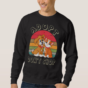 Moletom Adotar Não Comprar Cão e Gato Vintage