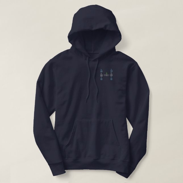 Moletom adulto com capuz (Azul Navy Vivid) (Frente do Design)