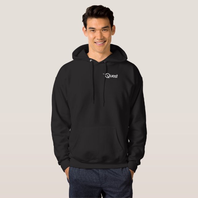 Moletom adulto Quest Logo preto (Frente Completa)