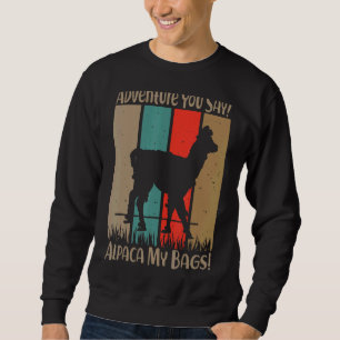 Moletom Adventure Você Diz Alpaca Minha Viagens vintage Bo