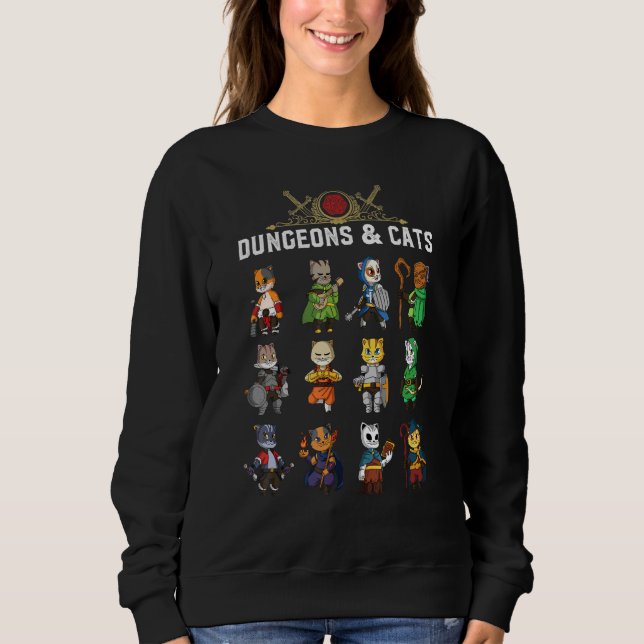 Moletom Adventurer Cats Rpg D20 Fantasy Tabletop Roleplayi (Frente)