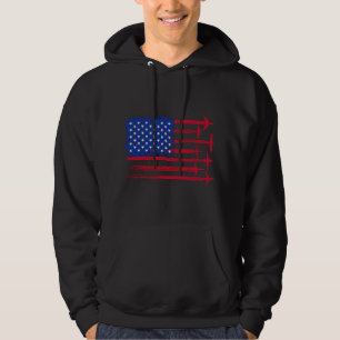 Moletom Aeronave Bandeira Americana Avião Piloto 4 de Julh