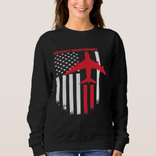 Moletom Aeronave Mechanic American Flag Aviation Technic