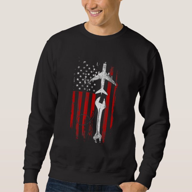 Moletom Aeronave Mechanic Aviation Technicic Flag Aircraf (Frente)