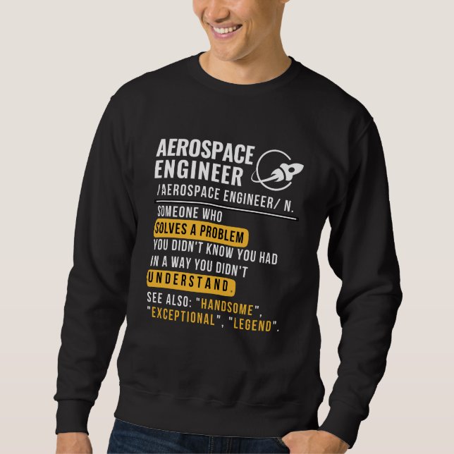 Moletom Aerospace Engenheiro Noun Engraçado (Frente)