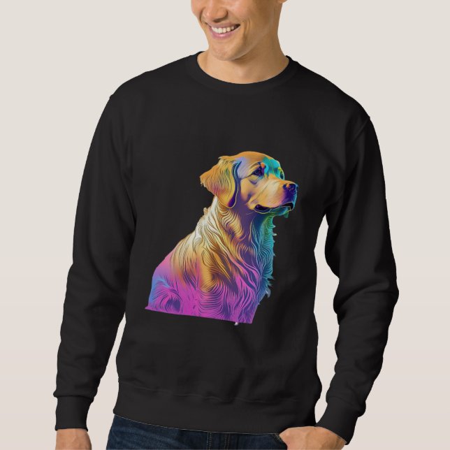 Moletom Aesthetic Golden Retriever Party with 80s Retrowav (Frente)