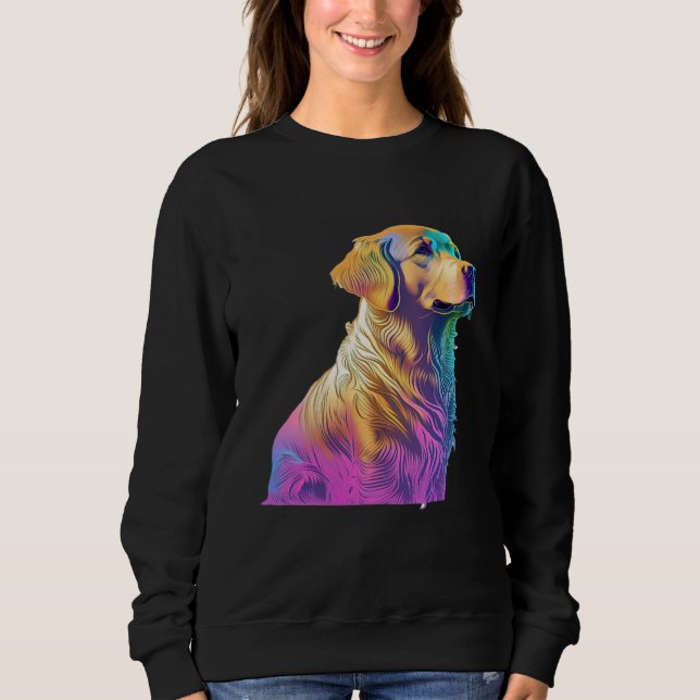 Moletom Aesthetic Golden Retriever Party with 80s Retrowav (Frente)