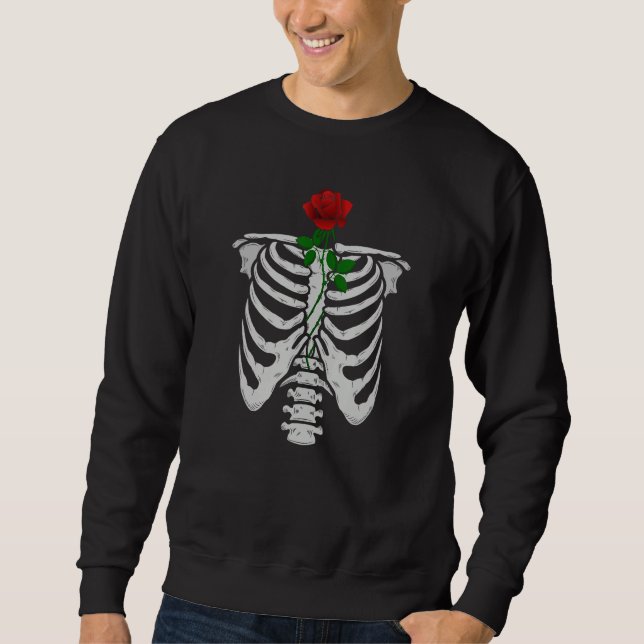 Moletom Aesthetic Grunge Skeleton Rose Goth (Frente)