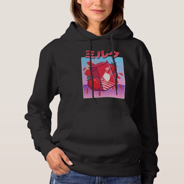 Moletom Aesthetic Morango Milk Shake Vaporwave 90s Japa (Frente)