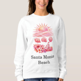 Moletom Aesthetic Pink Beach Sunset Watercolor