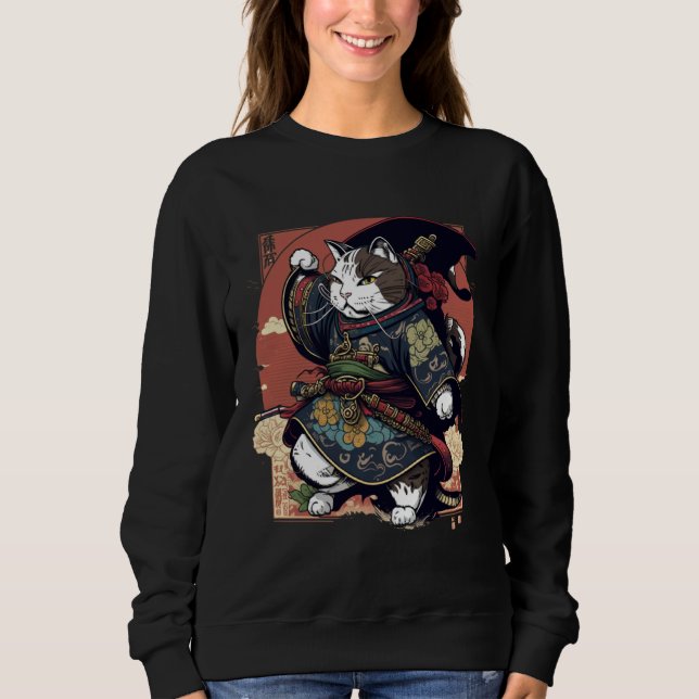 Moletom Aesthetic Samurai Cat Japan Bushido Cats (Frente)