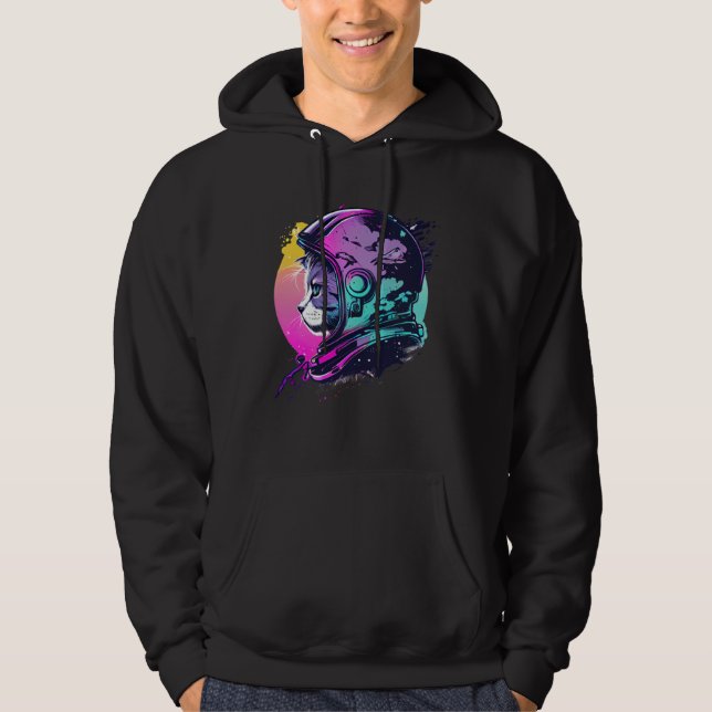 Moletom Aesthetic Vaporwave Space Cat 80s 90s Astronaut  5 (Frente)
