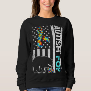 Moletom Afastada bandeira americana Autismo Pop Urso Autis